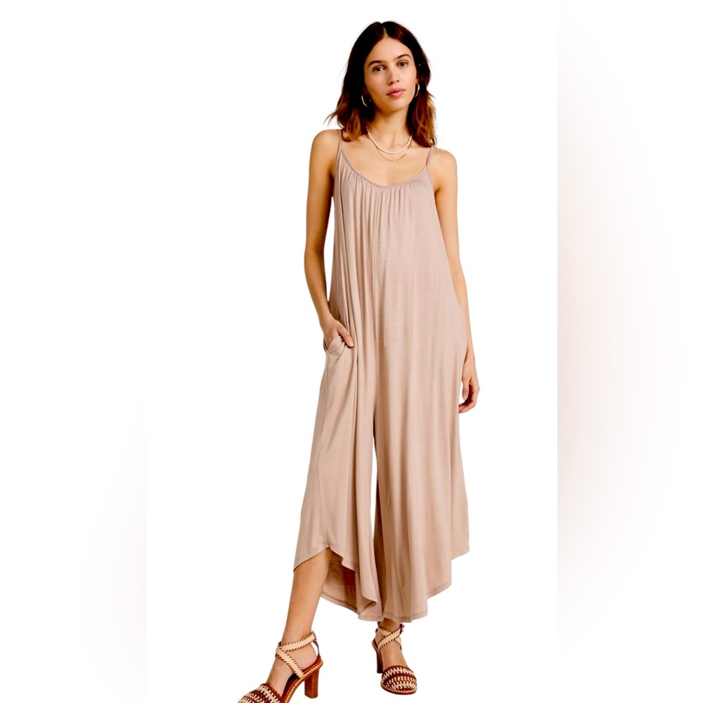 Z Supply - Flared Jumpsuit - Elegant Tan Jumpsuit - Size Large